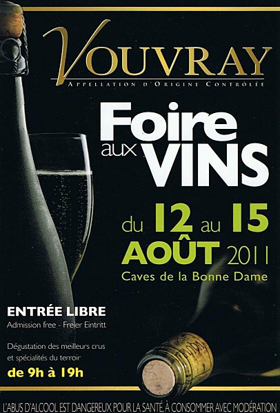 Affiche de la FOIRE AUX VINS 2011 VOUVRAY AOC