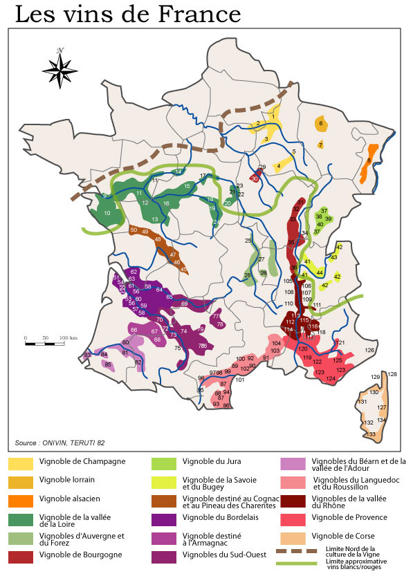Acheter Carte Des Vignobles Français localisation des vignobles d aoc vouvray petillant Acheter Carte Des Vignobles Français localisation des vignobles d aoc vouvray petillant
