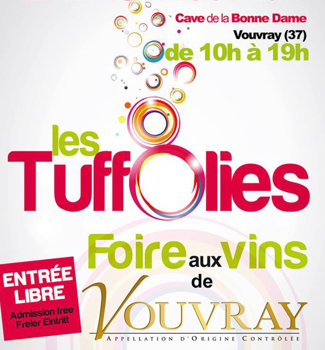 Foire internationale des vins  vouvray aot 2018. TUFFOLIES. L'AOC Vouvray fte ses 82 ans et pour loccasion vous ouvre ses caves de la Bonne Dame pour dguster samedi 11 aot 2018, dimanche 12 aout 2018, lundi 13 aot 2018, mardi 14 aout et mercredi 15 aot 2018, ses vins blancs secs, demi-secs et moelleux, ainsi que ses vins ptillants selon la mthode traditionnelle. Plus de 20 vignerons vous attendent pour dcouvrir leur production ralise  partir de chenin blanc.